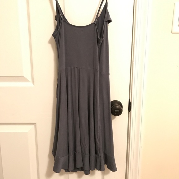 wrap up grayish blue ruffled dress - Picture 5 of 5